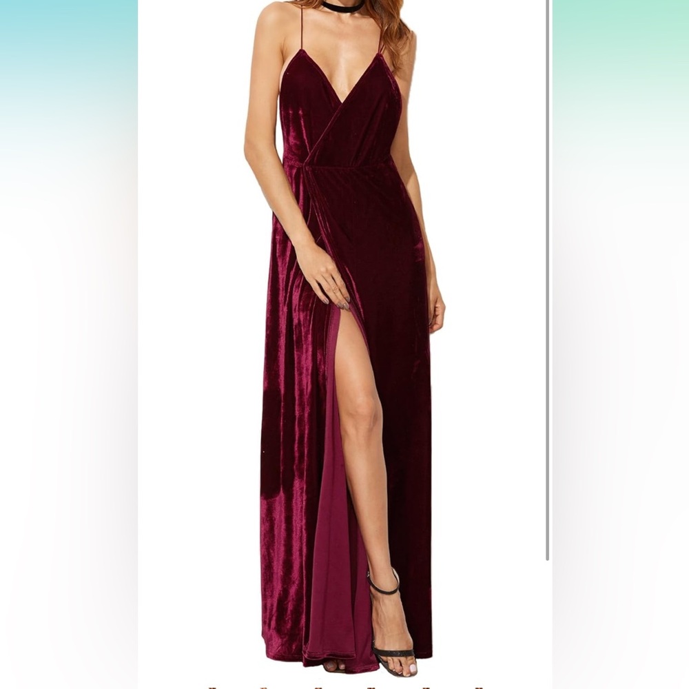 Burgundy velvet gown